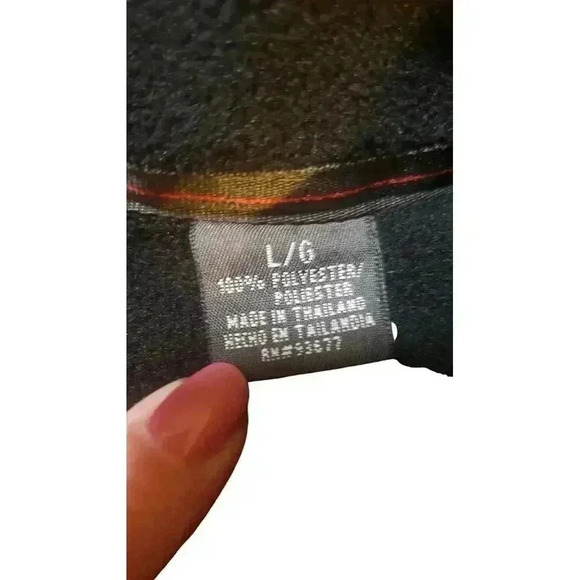 St. Johns Bay Fleece Jacket Mens Size L Full Zip Coat Black Outdoors Gorpcore - Picture 10 of 16